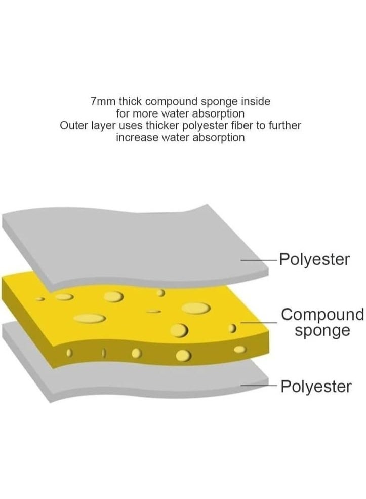 حصيرة تجفيف أطباق عالية الامتصاص - ألوان وأنماط عشوائية، خفيفة الوزن وسهلة التنظيف، تحمي الأسطح أثناء تجفيف الأطباق والأكواب وأدوات الطبخ وأدوات المطبخ - Image 2